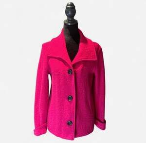 Kasper 100% Wool Dark Fuchsia Coat, Size S
